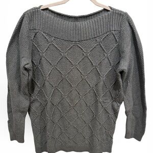 LOFT Charcoal Diamond Knit Women's Sweater